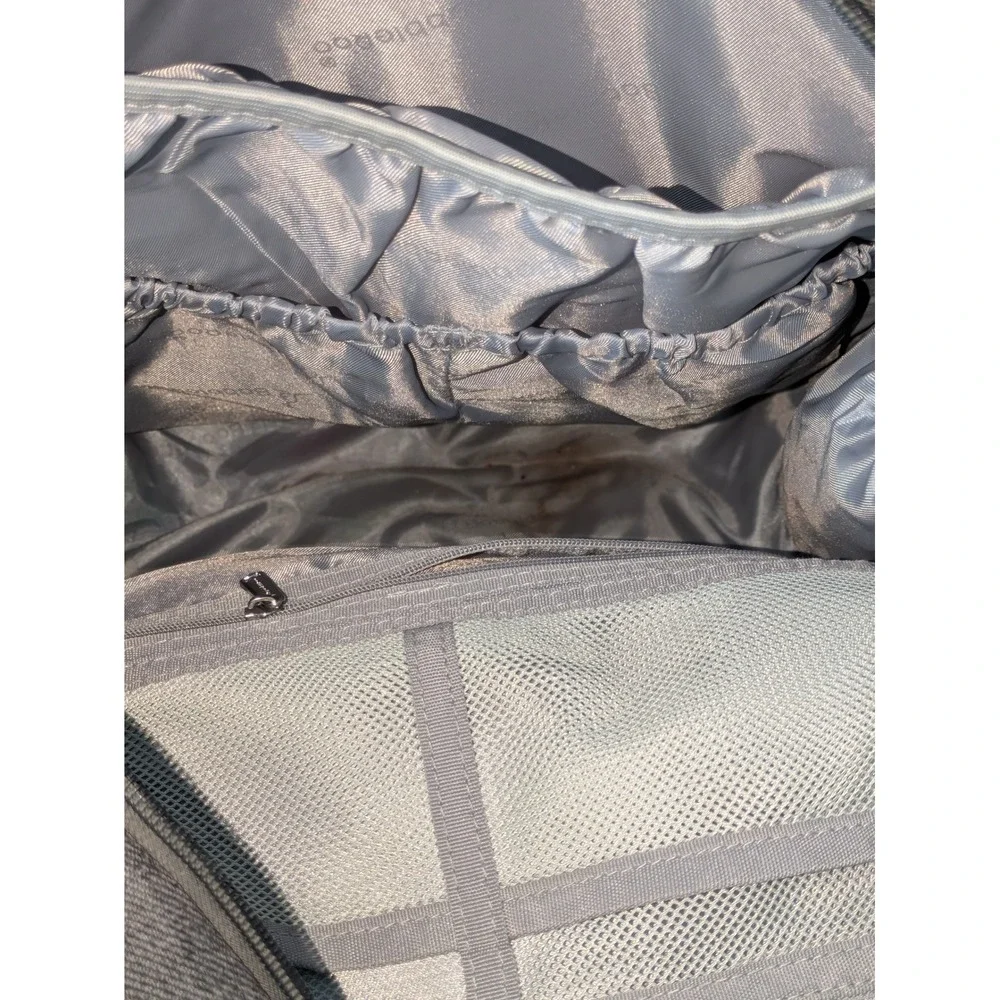 BabbleRoo Gray Diaper Bag Backpack Changing Pad Pacifier Case Multi Pocket Baby